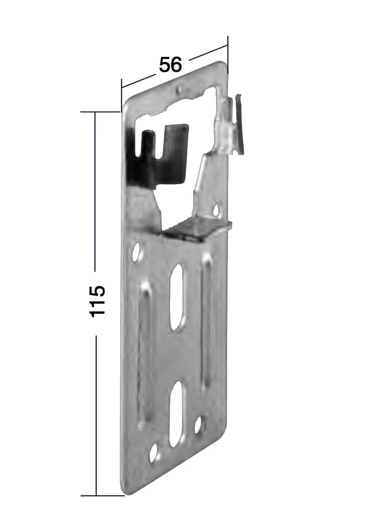 Kastenlager 115 x 56 mm, mit Sicherungskrallen