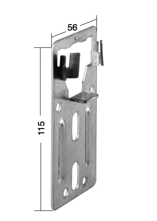 Kastenlager 115 x 56 mm, mit Sicherungskrallen