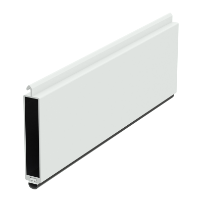 Maxi-Hohlkammer-Endleiste mit PVC-Endstab grau lackiert RAL 7038