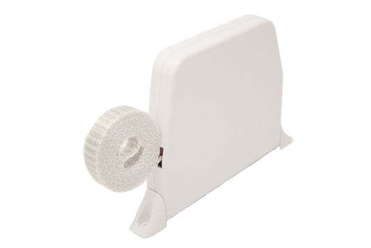 Mini-Aufschraubschwenkwickler weiß, schmal, 6 m Gurt